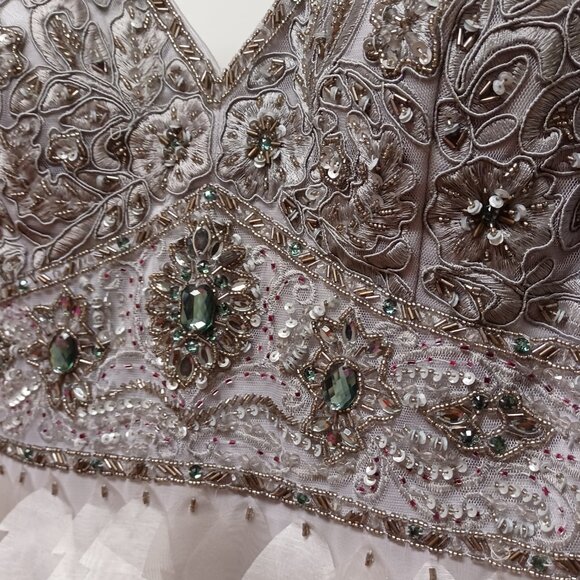 Sue Wong Beaded Gatsby Feather Dress size 14 - Picture 12 of 16